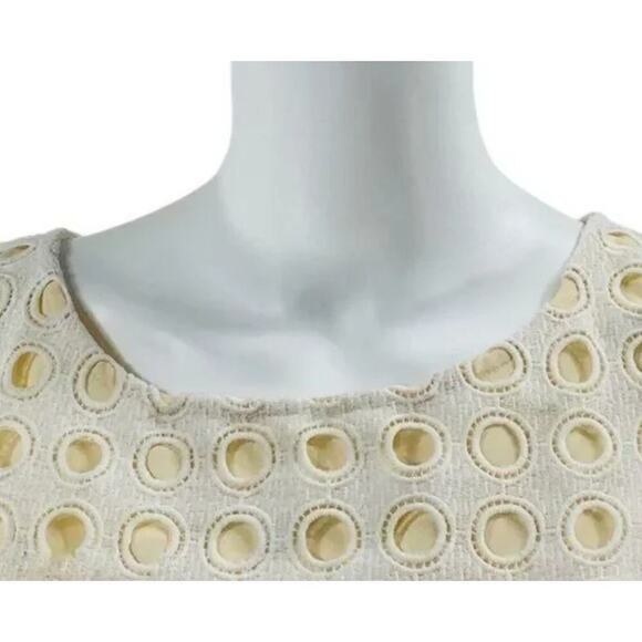 Ann Taylor Size XS Eyelet Layered Top Ivory - Picture 3 of 7